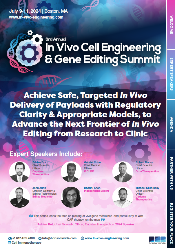 3rd In Vivo Cell Engineering & Gene Editing Summit - Full Agenda